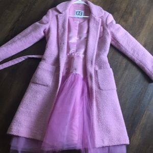 Edward an button down wool pink coat